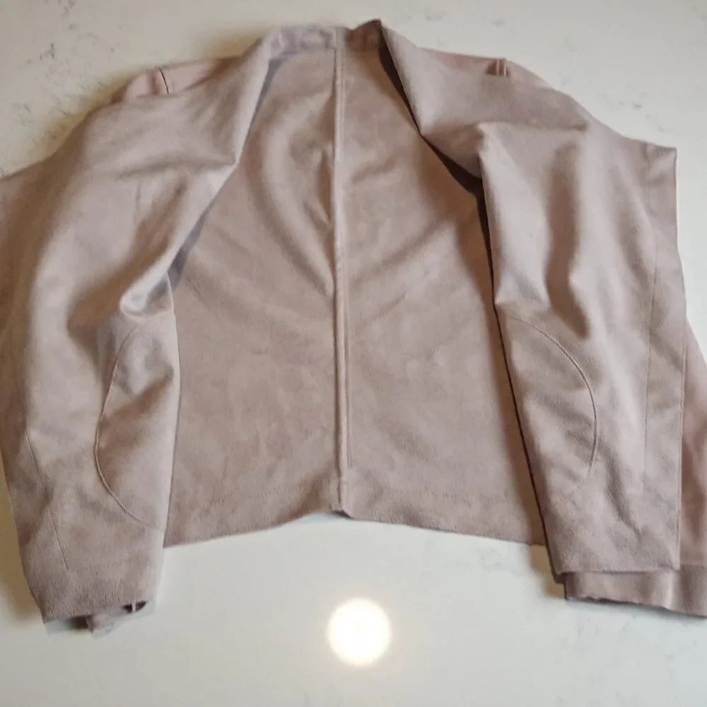 BB Dakota Mauve Flyaway Faux Suede Leather Jacket